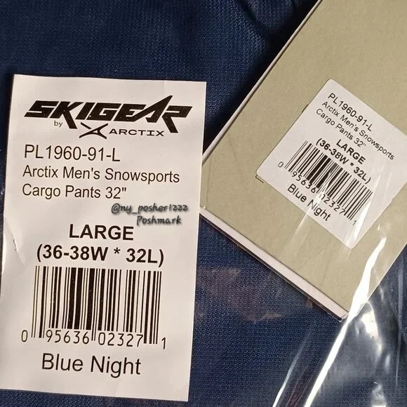 ARCTIX Men's Insulated Snowsports Cargo Pants L Blue - Picture 7 of 9